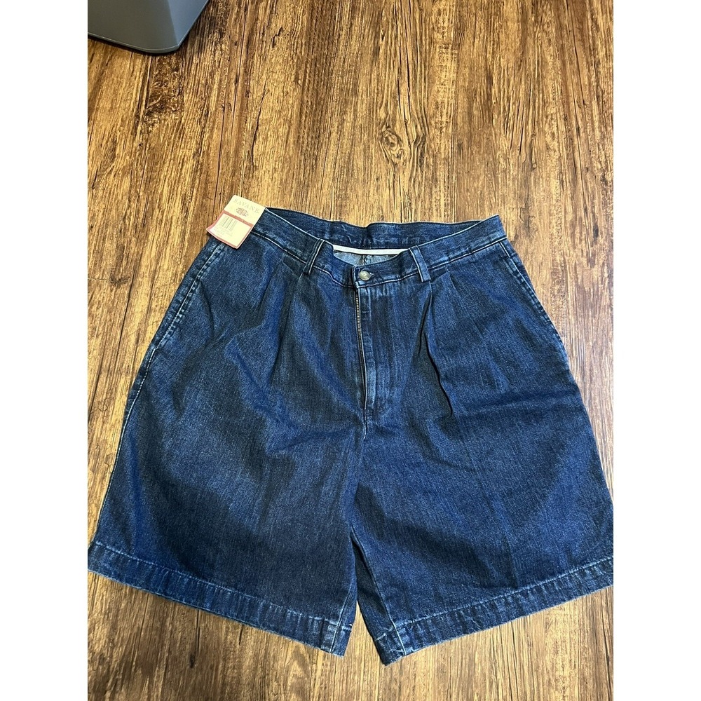 Vintage Savane Women's Laundered Khakis Relaxed Shorts Sz 33 100% Cotton Pleated